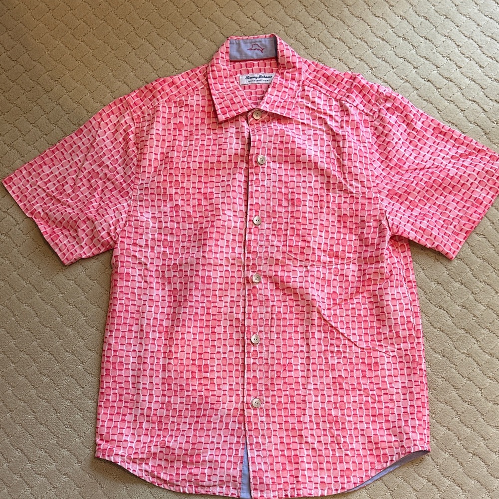 Men's Tommy Bahama Pink Patterned Shirt